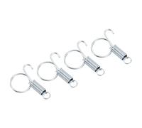 PATIKIL 2.4" Spring Cage Door Hooks, 4Pcs Stainless Steel Finger Ring Elastic Spring Wire Latch Hook for Locking and Fixing Pet Cage, Silver