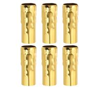 PATIKIL 2.4" Tall Candle Covers Sleeves, 6 Pcs Metal E14 Chandelier Socket Sleeves with Dripping Candelabra Base Accessories Bulb Light Base Holder for Lighting Lamps DIY, Swimming Gold