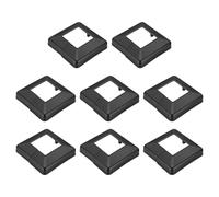 PATIKIL 2.4 x 2.4 Inches Post Sleeve, Plastic Post Base Cover Column Wraps Split Style Vinyl Sleeve for Wood Hand Porch Fence Deck Stairs Rails - 8pcs (Black)