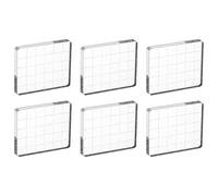 PATIKIL 2.4"x2" Acrylic Stamp Block, 6Pcs Clear Stamping Block with Grid Lines Decorative Mounting Blocks Rectangle for Scrapbooking DIY Crafts Card Making