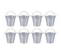 PATIKIL 2.4"x2" Small Metal Buckets with Handle, 8 Pcs Mini Galvanized Bucket Colorful Easter Buckets for Crafts Party Favors Decoration, Silver Tone