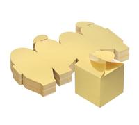 PATIKIL 2.48x2.48x3.15 Inch Favor Boxes, 100 Pcs Candy Party Gift Boxes for Wedding Mother's Day Easter Anniversary Christmas Graduation Celebration, Reflective Gold