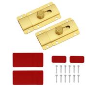 PATIKIL 2.4inch Sliding Door Hasp Latch Lock, 2Pcs Aluminum Alloy Safety Padlock Clasp Hasp Lock Latches with Screws for Barn Fence Garage Bathroom Door Window, Gold Tone