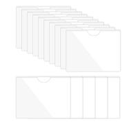 PATIKIL 2.4x3.3" Adhesive Index Card Pockets with Top Open for Loading, 15Pcs Plastic Label Holders for Organizing and Protecting Business Card Library Card Storage Bins Photo, Clear