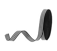 PATIKIL 2/5" Black and White Striped Grosgrain Ribbon, 10 Yard Polyester Fabric Stripe Craft Ribbon Double Faced Design for Bow Gift Wrapping DIY Making Christmas Decorations
