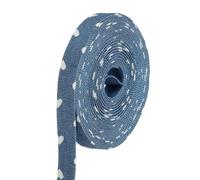 PATIKIL 2/5" Denim Ribbon, Total 5.5 Yard Layering Jean Fabric Craft Heart Strip for Bow DIY Making Hair Clip Garment Sewing Decorations, Light Blue