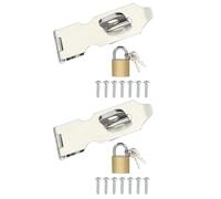 PATIKIL 2.5 Inch Door Lock Hasp Latch, 2 Pack 304 Stainless Steel Security Padlock Latch Door Gate Lock Hasp with Screws for Gate Cabinets Shed Closet Lockers, Silver