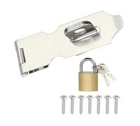 PATIKIL 2.5 Inch Door Lock Hasp Latch, 304 Stainless Steel Security Padlock Latch Door Gate Lock Hasp with Screws for Gate Cabinets Shed Closet Lockers, Silver