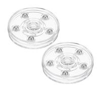 PATIKIL 2.5 Inch Heavy Rotating Swivel Stand, 2Pcs 360˚ Rotation Lazy Susan Turntable with Steel Ball Bearings for Model Base Rotating Plants TV Computers Monitors, Clear