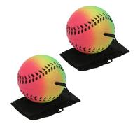 PATIKIL 2.5 Inch Sports Wrist Ball, 2Pcs Baseball Rubber Rebound Wristband Wrist Return Ball Sport on a String for Exercise Play, Mixed Colors