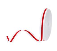 PATIKIL 2/5" White Red Striped Grosgrain Ribbon, 10 Yard Polyester Fabric Stripe Craft Ribbon Double Faced Design for Bow Gift Wrapping DIY Making Christmas Decorations