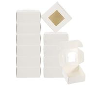 PATIKIL 2.5"x2.5"x1" Paper Soap Box with Window, 30 Pack Homemade Soap Boxes Square Presents Packaging Boxes for Birthday Christmas DIY Craft, White