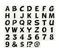 PATIKIL 2.5cm/ 1" Letter Number Stencils, 40Pcs Square Reusable Letter and Number Stencil Templates for Painting on Wall Wood Fabric Signage, Uppercase Letter Style