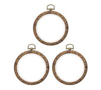 PATIKIL 2.5inch Embroidery Hoops, 3Pieces Imitated Wood Circle Frame Cross Stitch Hoop Ring for Embroidery Art Craft Sewing Ornaments Hanging Decoration