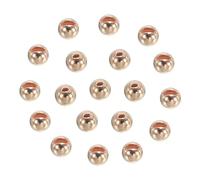 PATIKIL 2.5mm Tungsten Slotted Beads for Fly Tying, 50 Pcs Tungsten Beads Round Bead Head Ball for Jig Hooks Fishing Fly Tying Materials, Copper Tone