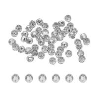 PATIKIL 2.5mm White Golden Plated Laser Filled Spacer Beads, 50Pcs Metal Smooth Faceted Round Ball Beads for Bracelet Jewelry Making Necklace DIY