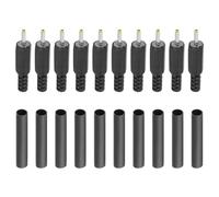 PATIKIL 2.5x0.7mm DC Male Plug Power Supply Ends, 4 Pack DIY DC Barrel Connector Replacement with Heat Shrink Tube