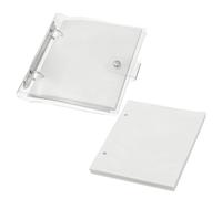 PATIKIL 2.5x3.5" Clear Loose-Leaf Photo Album Plastic Transparent Picture Album with 100 Pockets and 50 Replacement Refill Sleeves for Photo Picture Postcard, White