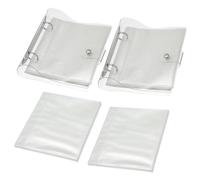 PATIKIL 2.5x3.5" Clear Loose-Leaf Photo Album Plastic Transparent Picture Album with 100 Pockets and 50 Replacement Refill Sleeves for Photo Postcard, 2packs, Transparent