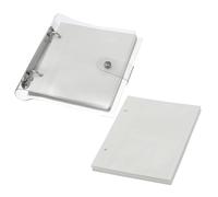 PATIKIL 2.5x3.5" Clear Loose-Leaf Photo Album Plastic Transparent Picture Album with 200 Pockets and 50 Replacement Refill Sleeves for Photo Postcard, White