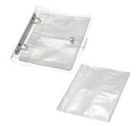 PATIKIL 2.5x3.5" Clear Loose-Leaf Photo Album Plastic Transparent Picture Album with 200 Pockets and 50 Replacement Refill Sleeves for Photo Postcard, Transparent