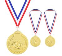 PATIKIL 2.6" Gold Bowling Medals, 3 Pack Bowling Award Medals with Ribbon Red White for Games Sports Competitions