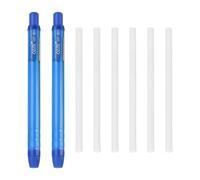 PATIKIL 2+6Pcs Retractable Eraser Pen, Soft Cute Pencil Erasers with 6 Replacement Rubber Refills for Office Home Writing Painting Sketching Artists Teacher Pencils, Blue TPE