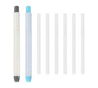 PATIKIL 2+6Pcs Retractable Eraser Pen, Soft Cute Pencil Erasers with 6 Replacement Rubber Refills for Office Home Writing Painting Sketching Teacher Pencils, Light Pink/Light Blue TPE