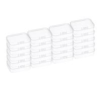PATIKIL 2.6x1.8x1 Inch Clear Storage Box with Hinged Lid, 20Pack Plastic Stackable Rectangle Organizer Container for Bead Jewelry Small Item Art Craft Project