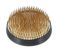 PATIKIL 2.7" Flower Frog, Brass Flower Arrangement Holder Round Floral Pin Frogs Ikebana Arranger Tool for Vase Supplies Home Office DIY Craft, Gold