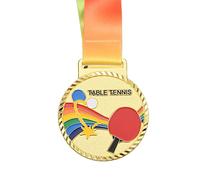 PATIKIL 2.7" Ping Pong Medals, Table Tennis Award Medals Gold Medal with Ribbon Multicolor for Games Sports Competitions