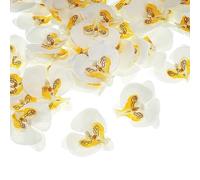 PATIKIL 2.8" Artificial Orchid Flower Heads, 80 Pack Silk Phalaenopsis Fake Butterfly Orchid Heads for Wedding Floral Bouquet Decor DIY Craft Making, White