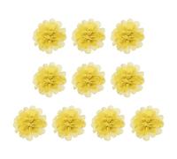 PATIKIL 2.8" Chiffon Flowers, 10 Pcs Mesh Fabric Flowers Sewing Fabric Appliques Headband Embellishments for DIY Craft Wedding Decor, Yellow