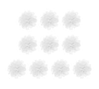 PATIKIL 2.8" Chiffon Flowers, 10 Pcs Mesh Fabric Flowers Sewing Fabric Appliques Headband Embellishments for DIY Craft Wedding Decor, Pure White