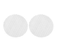 PATIKIL 2.8" Diameter 304 Stainless Steel Perforated Sheet, 2 Pcs 0.06" Hole 19GA Expanded Metal Mesh Round Slices Plate Screen Decorative Meshes for Ventilation Grill Smoking, Silver Tone