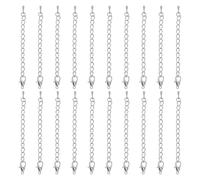 PATIKIL 2.8 Inch Necklace Extenders, 20 Pcs Lobster Clasp Bracelet Extender Lobster Necklace Extenders for DIY Jewelry Findings Necklace Making Crafting Anklets, Dark Silver