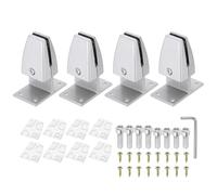 PATIKIL 2.8x1.7x3.6" Desk Divider Support Clamp, 4 Pcs Aluminum Desk Shield Clamp Desk Divider Partition Clamp Sneeze Guard Clamp Bracket for Office Home Desk Panel, Silver