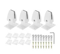 PATIKIL 2.8x1.7x3.6" Desk Divider Support Clamp, 4 Pcs Aluminum Desk Shield Clamp Desk Divider Partition Clamp Sneeze Guard Clamp Bracket for Office Home Desk Panel, White