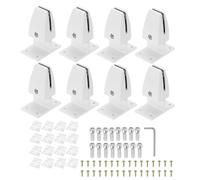 PATIKIL 2.8x1.7x3.6" Desk Divider Support Clamp, 8 Pcs Aluminum Desk Shield Clamp Desk Divider Partition Clamp Sneeze Guard Clamp Bracket for Office Home Desk Panel, White