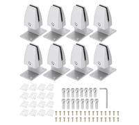 PATIKIL 2.8x1.7x3.6" Desk Divider Support Clamp, 8 Pcs Aluminum Desk Shield Clamp Desk Divider Partition Clamp Sneeze Guard Clamp Bracket for Office Home Desk Panel, Silver