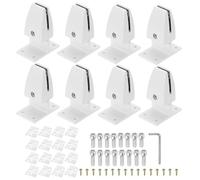 PATIKIL 2.8x1.7x3.6" Desk Divider Support Clamp, 8 Pcs Aluminum Desk Shield Clamp Desk Divider Partition Clamp Sneeze Guard Clamp Bracket for Office Home Desk Panel, Matte White