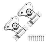 PATIKIL 2.8x2.6" Spring Loaded Butterfly Twist Latch, 2Pcs Steel Twist Latch & Keeper Toggle Butterfly Draw Latch for Case Box Chest Closure, Silver