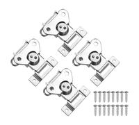 PATIKIL 2.8x2.6" Spring Loaded Butterfly Twist Latch, 4Pcs Steel Twist Latch & Keeper Toggle Butterfly Draw Latch for Case Box Chest Closure, Silver
