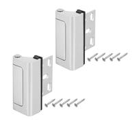 PATIKIL 2.95"x0.98" Home Security Door Reinforcement Lock, 2 Pcs Aluminum Alloy Home Security Door Lock with 10 Screws for Inward Swinging Door to Enhance Your Home Safety&Privacy, Silver