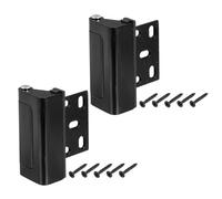 PATIKIL 2.95"x0.98" Home Security Door Reinforcement Lock, 2 Pcs Aluminum Alloy Home Security Door Lock with 10 Screws for Inward Swinging Door to Enhance Your Home Safety&Privacy, Black