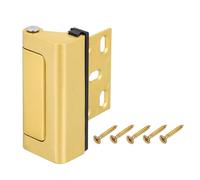 PATIKIL 2.95"x0.98" Home Security Door Reinforcement Lock, Aluminum Alloy Home Security Door Lock with 5 Screws for Inward Swinging Door to Enhance Your Home Safety&Privacy, Gold