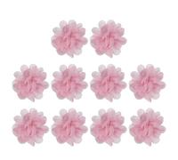 PATIKIL 2" Chiffon Flowers, 10 Pcs Mesh Fabric Flowers Sewing Fabric Appliques Headband Embellishments for DIY Craft Wedding Decor, Pink