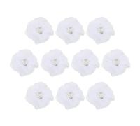 PATIKIL 2" Chiffon Flowers, 10Pcs Fabric Flowers Sewing Appliques Embellishments with Rhinestone Pearl for DIY Crafts Wedding Headbands Party Decoration, White