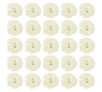 PATIKIL 2" Chiffon Flowers, 30Pcs Fabric Flowers Sewing Appliques Embellishments with Rhinestone Pearl for DIY Crafts Wedding Headbands Party Decoration, Beige