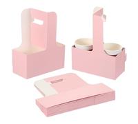 PATIKIL 2 Cup Drink Carrier with Handle,20 Pack Kraft Paperboard to Go Coffee Cup Holder, Portable Disposable Handled Drink Carriers for Take Out Restaurant Food Service, Multicolor